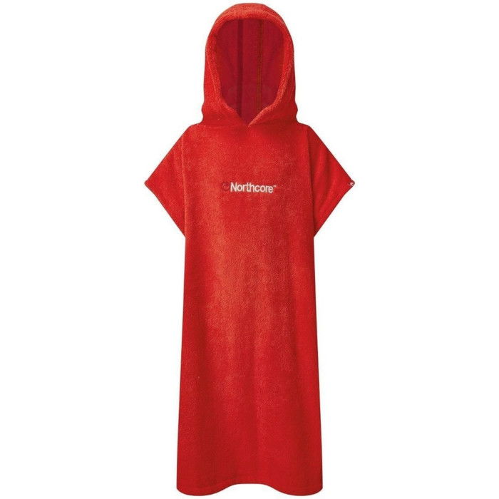 2024 Northcore Kinder Strand Basha Kapuzenhandtuch ndern Robe / Poncho Noco24d - Rot