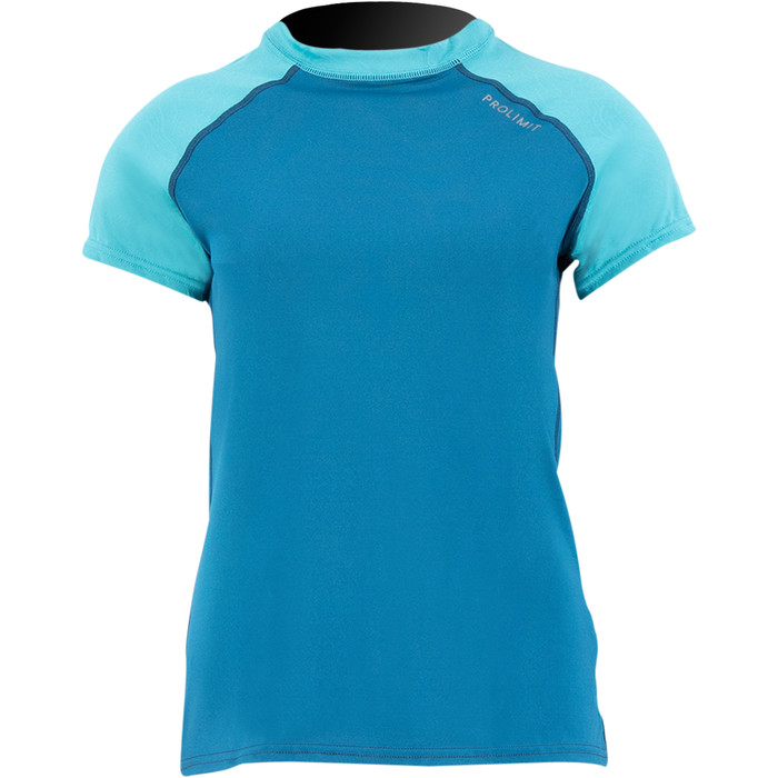 2024 Prolimit Womens Pure Short Sleeve Loosefit Rash Vest 54082 - Deep Blue / Turquoise