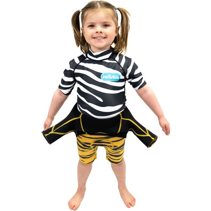 2022 Saltskin Junior Kurzrmelige Lycra-Weste STSKNRV - Zebra