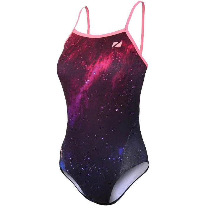 2023 Zone3 Cosmic 2.0 Colour Blast Strap Back Swimsuit SW18WCOS - Colour Blast / Fluro Pink