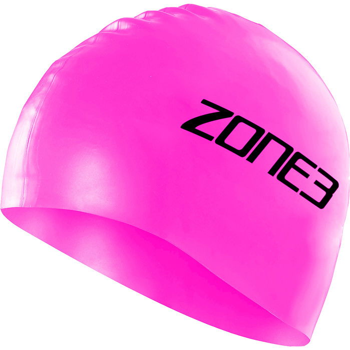 2024 Zone3 Silicone Swim Cap SA18SCAP - Hi-Vis Pink