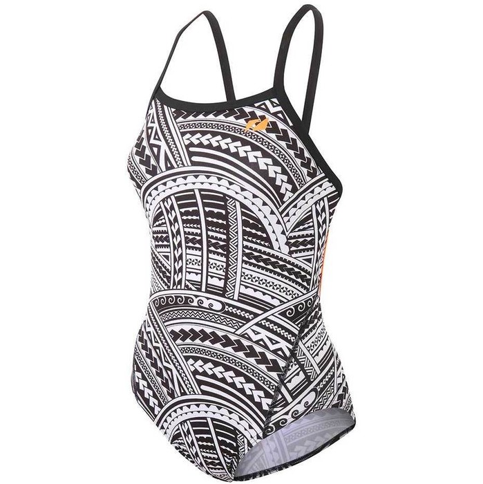 2024 Zone3 Womens Kona Speed Strap Back Swim Costume SW21WCSBKS101 - Black / White