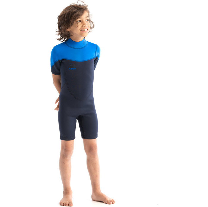 2024 Jobe Junior Boston 2mm Back Zip Shorty Wetsuit 3036210 - Blue