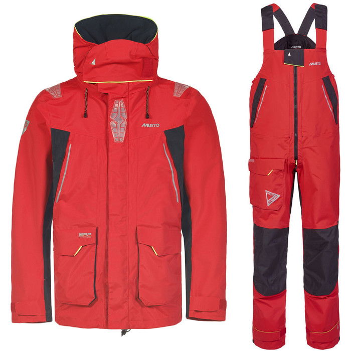 2024 Musto Br2 Offshore Jacke & Salopette Kombi-set - True Red