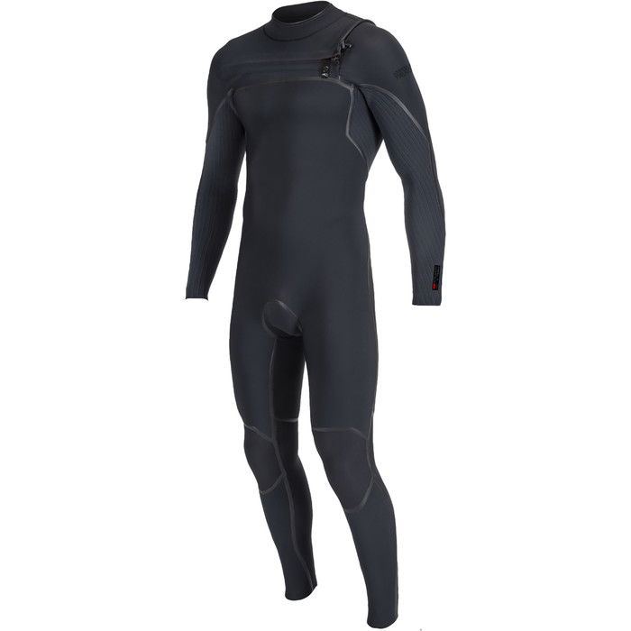 2024 O'Neill Mens Hyperfreak Fire 4/3mm Chest Zip Wetsuit 5512 - Black