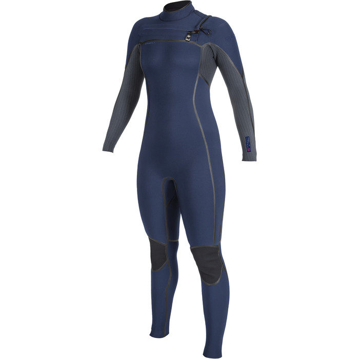 2024 O'Neill Womens Hyperfreak Fire 5/4mm Chest Zip Wetsuit 5551 - Navy / Shade