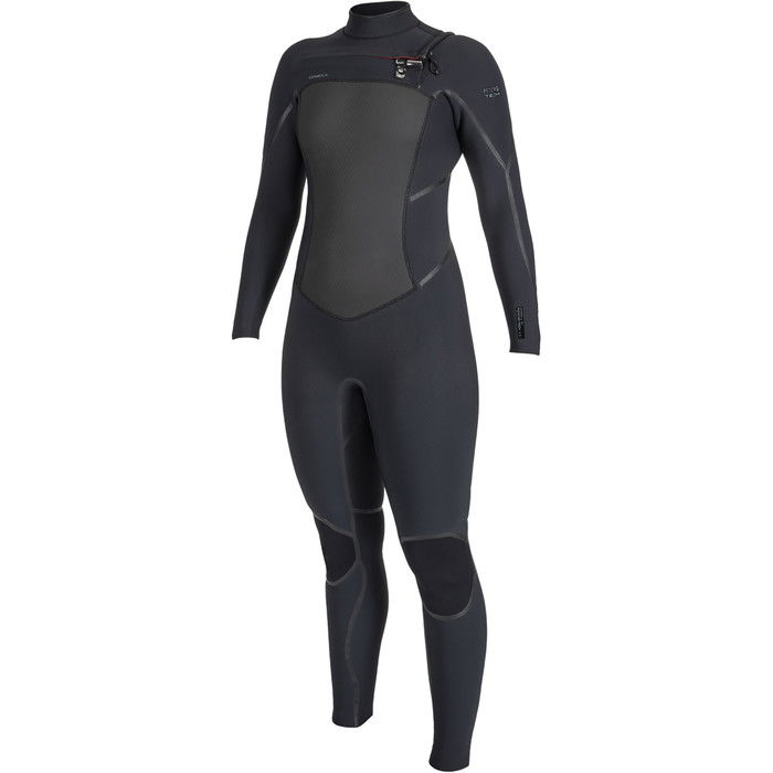 2024 O'Neill Womens Psycho Tech 4/3+mm Chest Zip Wetsuit 5507 - Black