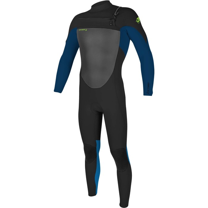 2024 O'Neill Youth Epic 5/4mm Chest Zip GBS Wetsuit 5372 - Black / Deep Sea / Bali Blue