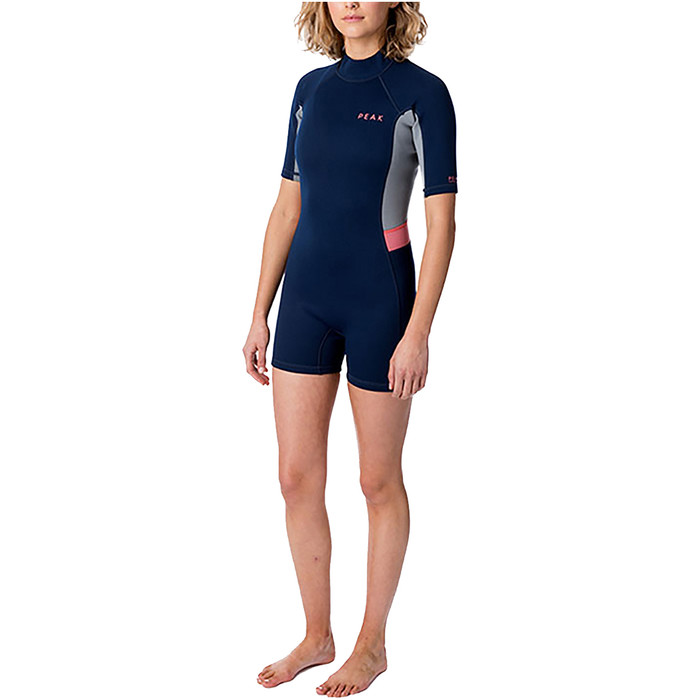 2023 Peak Womens Energy 1.5mm Back Zip Shorty Wetsuit PQ404L - Navy