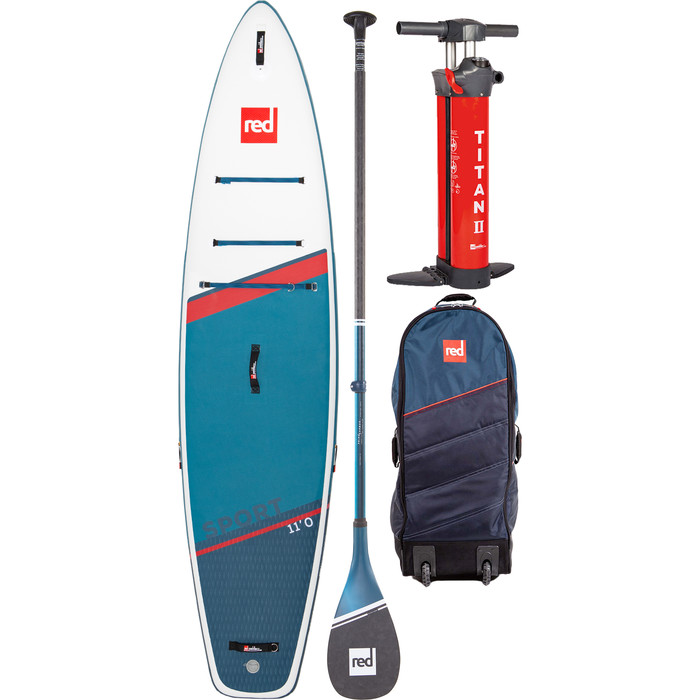 Red Paddle Co 11'0 Sport Stand Up Paddle Board , Tasche, Pumpe, Paddel & Leine - Prime Package
