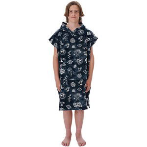 2022 Rip Curl Junior Gedruckt nderung Robe / Poncho 003BTO - Black