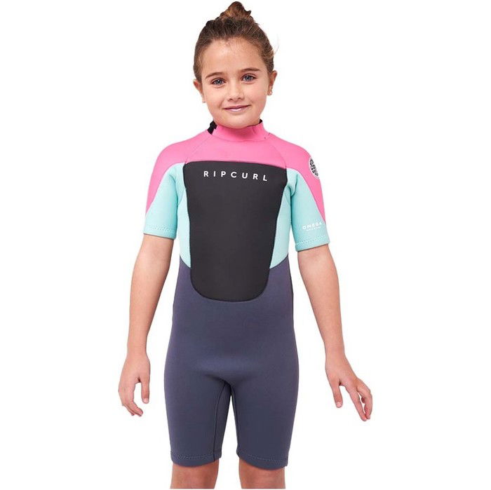 2023 Rip Curl Junior Omega 1.5mm Back Zip Shorty Wetsuit 113BSP - Pink