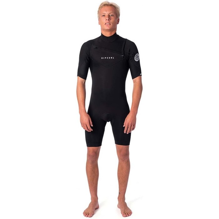 2024 Rip Curl Mens Dawn Patrol 2mm Chest Zip Shorty Wetsuit WSP9GM - Black