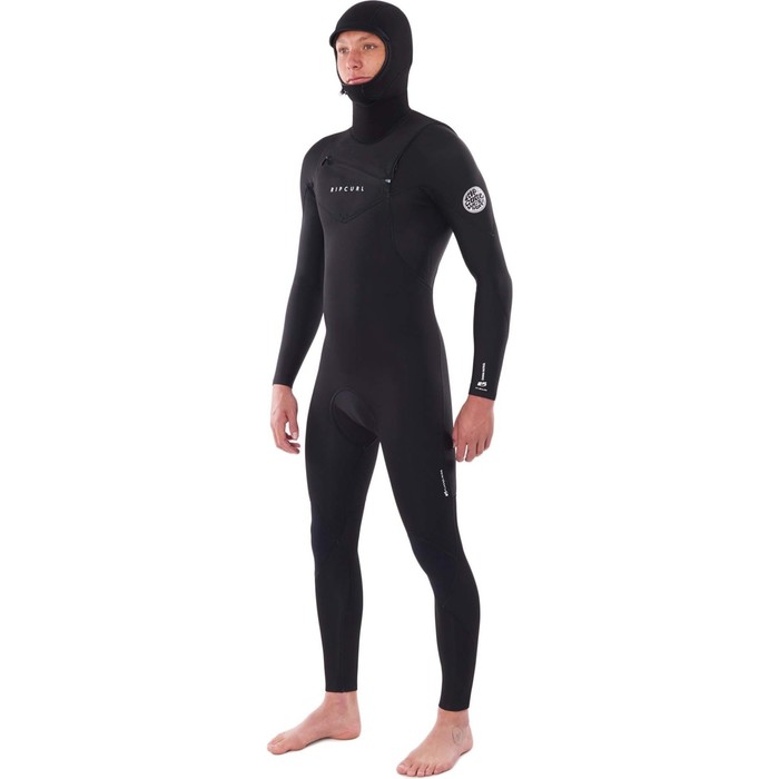 2023 Rip Curl Mens Dawn Patrol 6/4mm Hooded Chest Zip Wetsuit 141MFS - Black