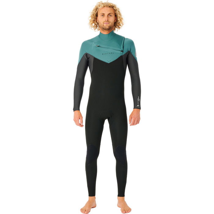 2023 Rip Curl Mens Dawn Patrol Performance 4/3mm Chest Zip Wetsuit WSM9WM - Muted Green