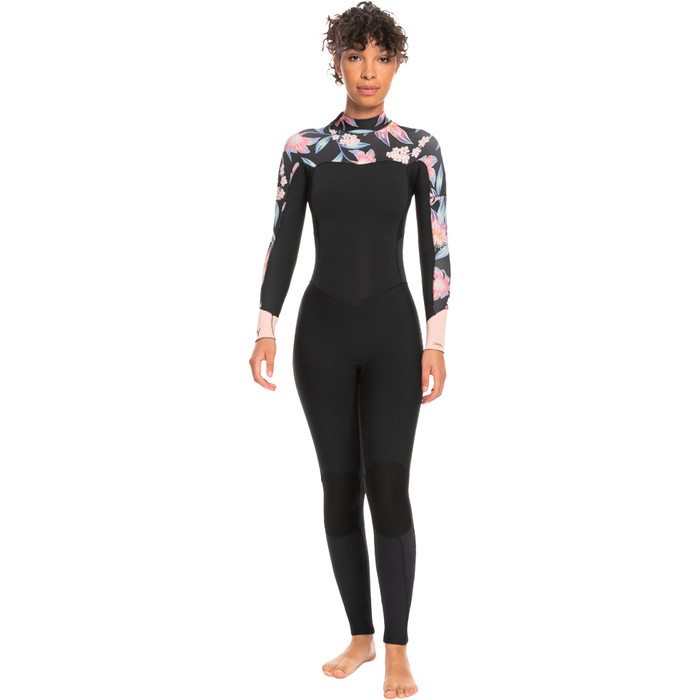 2024 Roxy Frauen Swell Series 4/3mm Rckenreiverschluss Neoprenanzug ERJW103124 - Anthracite Paradise