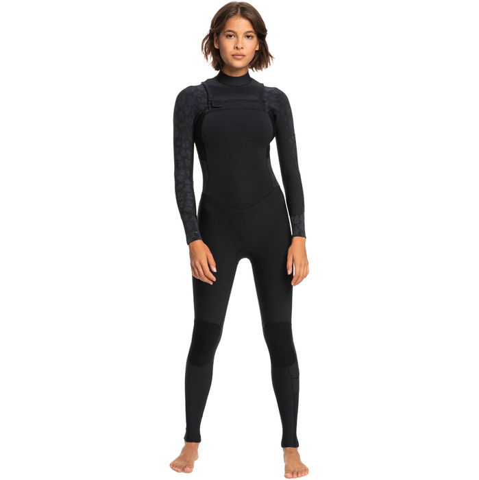 2024 Roxy Frauen Swell Series 4/3mm Brustreiverschluss Neoprenanzug ERJW103125 - Black