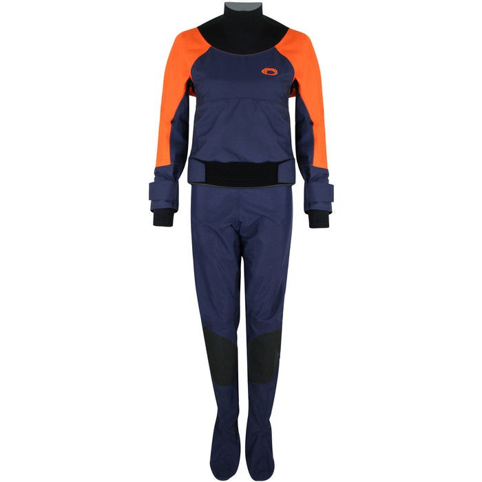 2024 Typhoon Frauen Hendra Hinge Zip Drysuit 100185 - Orange / Navy