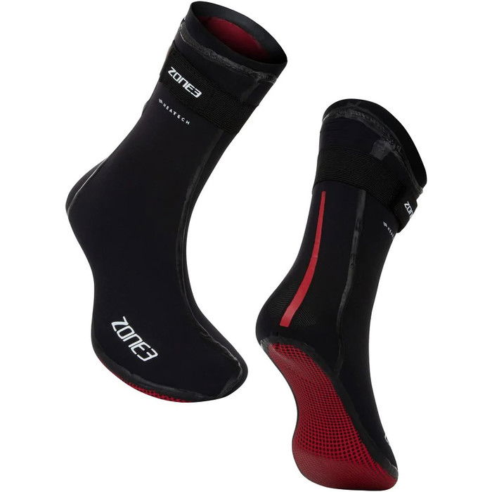 2024 Zone3 Neoprene Heat-Tech Warmth Socks NA18UHTS101 - Black / Red