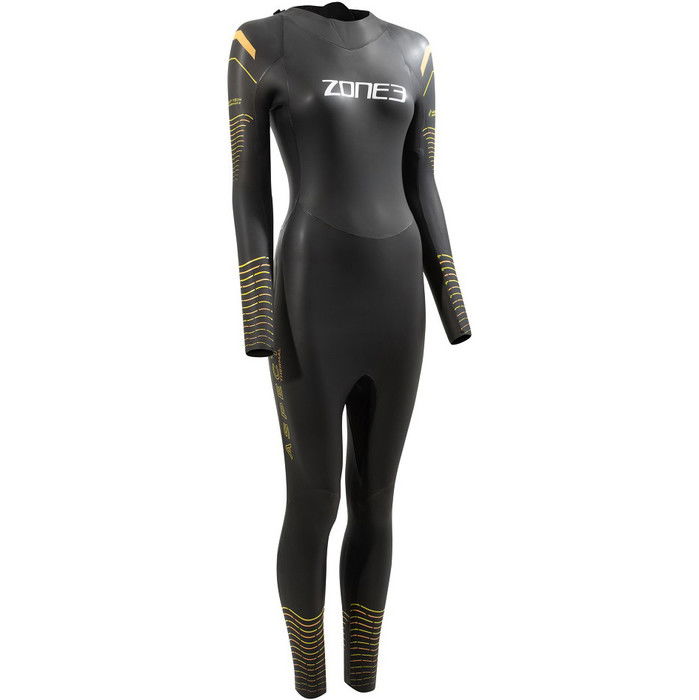 2022 Zone3 Womens Thermal Aspect Breaststroke Wetsuit WS21WTMA101 - Black / Orange / Yellow