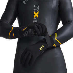 2024 2XU Propel Neoprene Gloves UW7022h - Black / Ambition