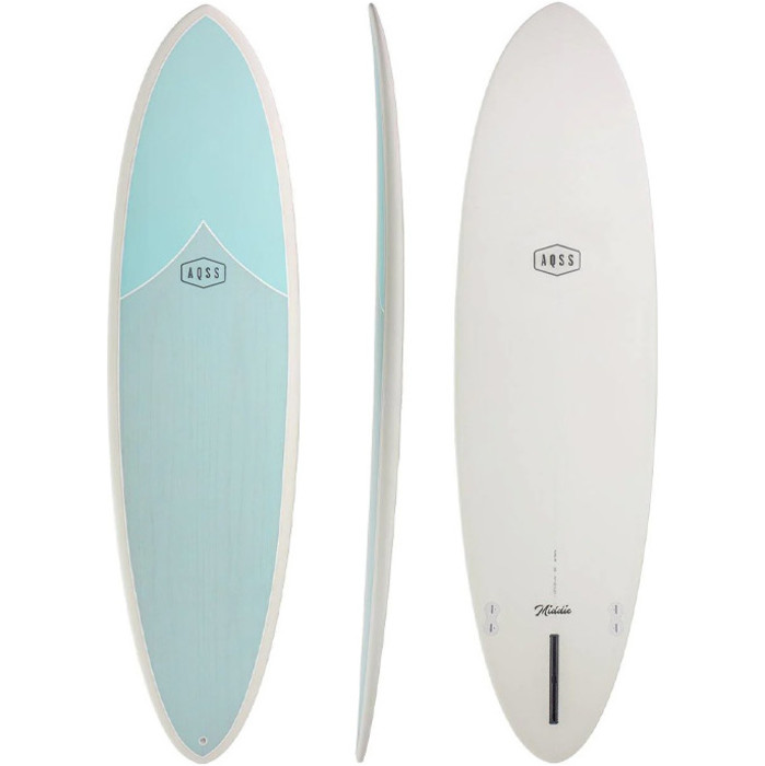 2024 AQSS Middie Midlength Surfboard 13094 - Blue / Wei