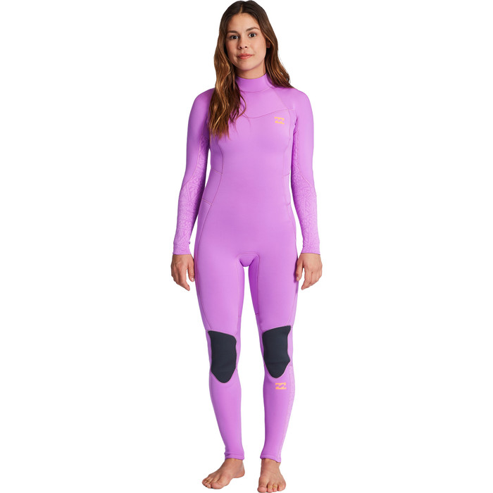 2024 Billabong Womens Synergy 3/2mm GBS Back Zip Wetsuit ABJW100132 - Bright Orchid