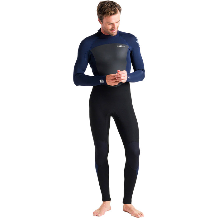 2024 C-Skins Mens Legend 5/4/3mm Back Zip Wetsuit C-LE54MBZ - Black / Slate Navy / Grey