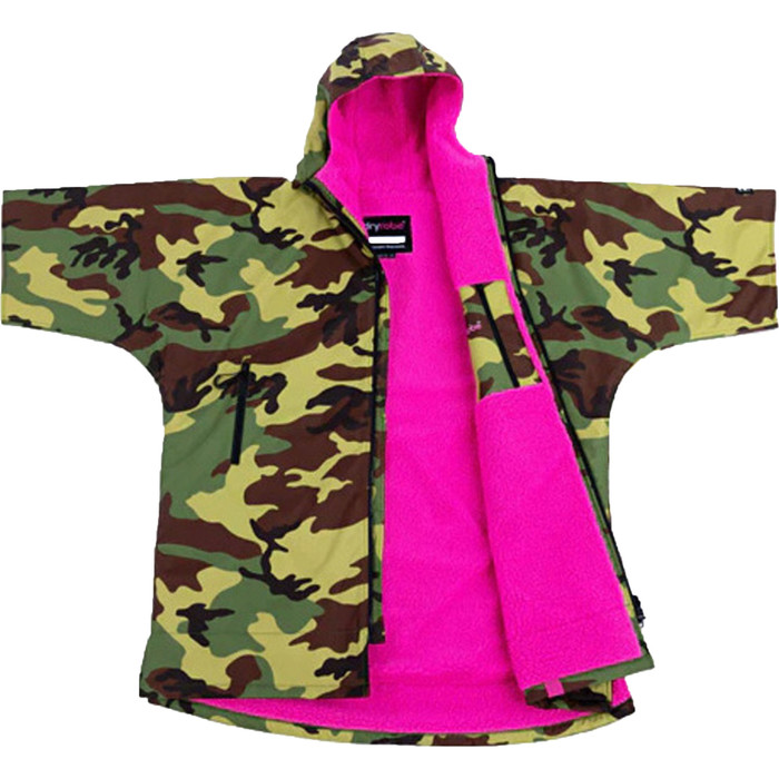 2024 Dryrobe Advance Junior Kurzarm-Wechsel Robe V3 V3KSS - Camo / Pink