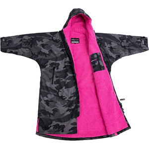 2024 Dryrobe Advance Langarmshirt Change Robe V3 DR104 - Black Camo / Pink