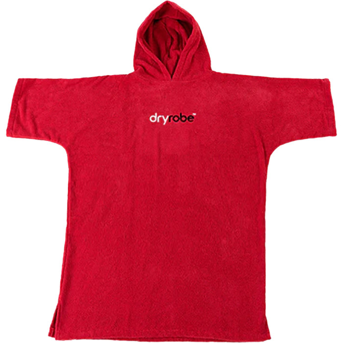 2024 Dryrobe Junior Organic Cotton Hooded Towel Change Robe V3 V3OCT - Red