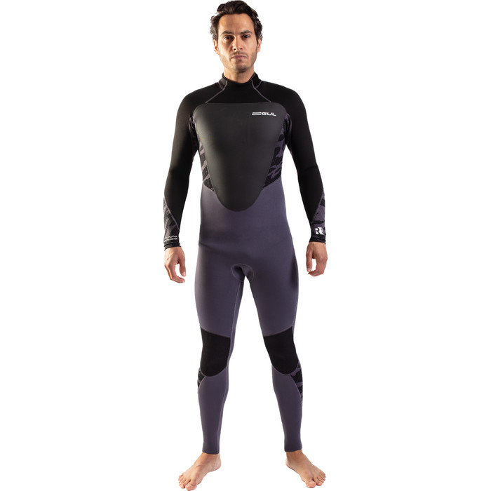 2024 Gul Mens Response 3/2mm GBS Back Zip Wetsuit RE1231-C1 - Black / Grey