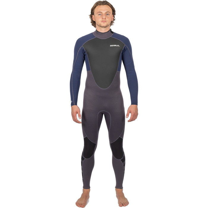 2024 Gul Mens Response 3/2mm Back Zip Wetsuit RE1321-C1 - Grey / Navy