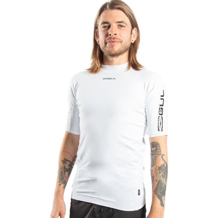 2024 Gul Mens Xola Short Sleeve Rash Vest RG0338-B9 - White