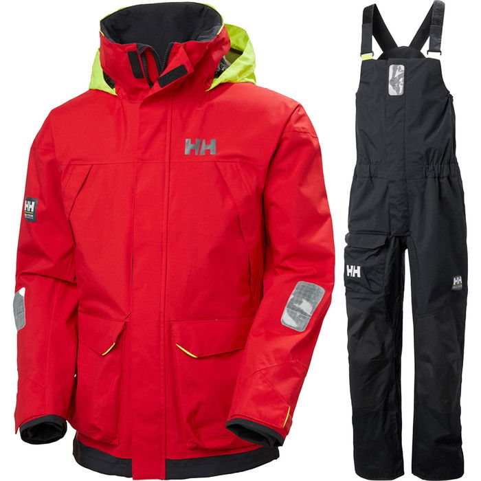 Helly Hansen Mnner Pier Coastal Pier 2024 Segeljacke & Latzhosen-Kombi-Set 3417733961 - Rot / Black