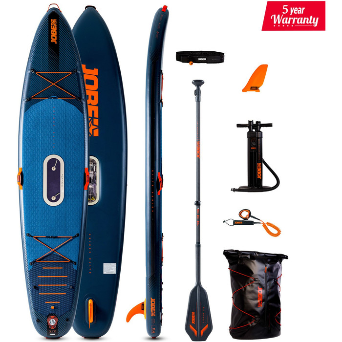 2023 Jobe E-duna Elite 11'6 Aufblasbares Paddle Board Paket 488823001 - Blau - Board, Tasche, Pumpe, Paddel, Finne & Leash