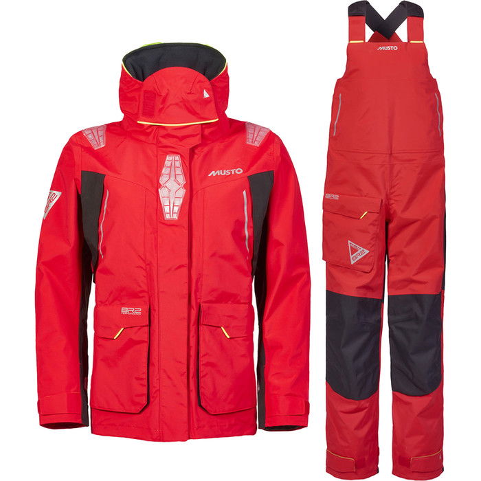 2024 Musto Womens BR2 Offshore Sailing Jacket & Trouser 2.0 Combi Set 4054182085 - Red