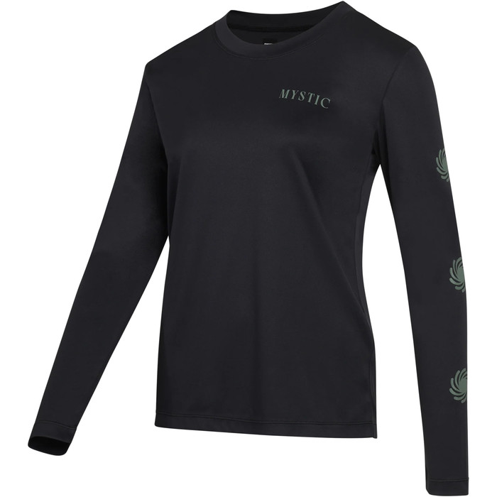 2023 Mystic Womens Jayde Long Sleeve Loose Quickdry Rash Vest 35001.230156 - Black