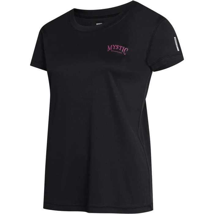 2023 Mystic Womens Jayde Kurzarm Lose Quickdry Rash Vest 35001.230157 - Schwarz