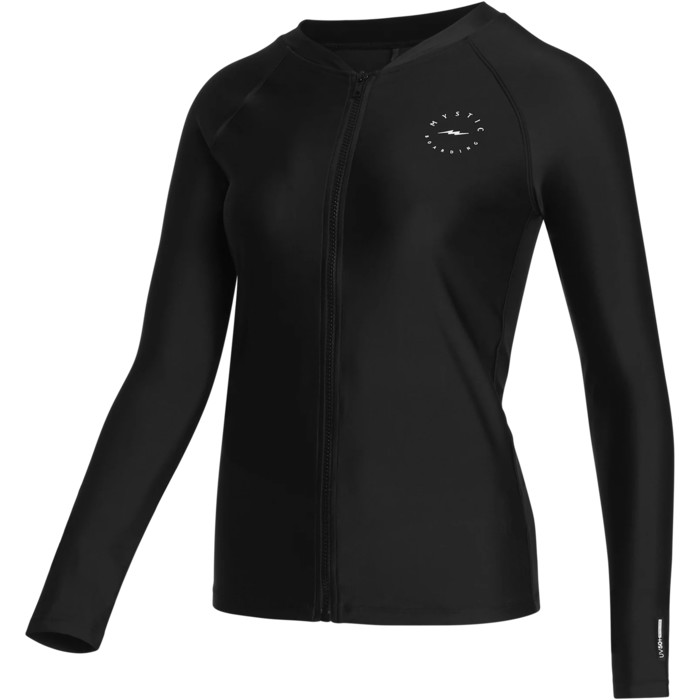 2023 Mystic Womens Jayde Zip Thru Rash Vest 35001.230161 - Schwarz