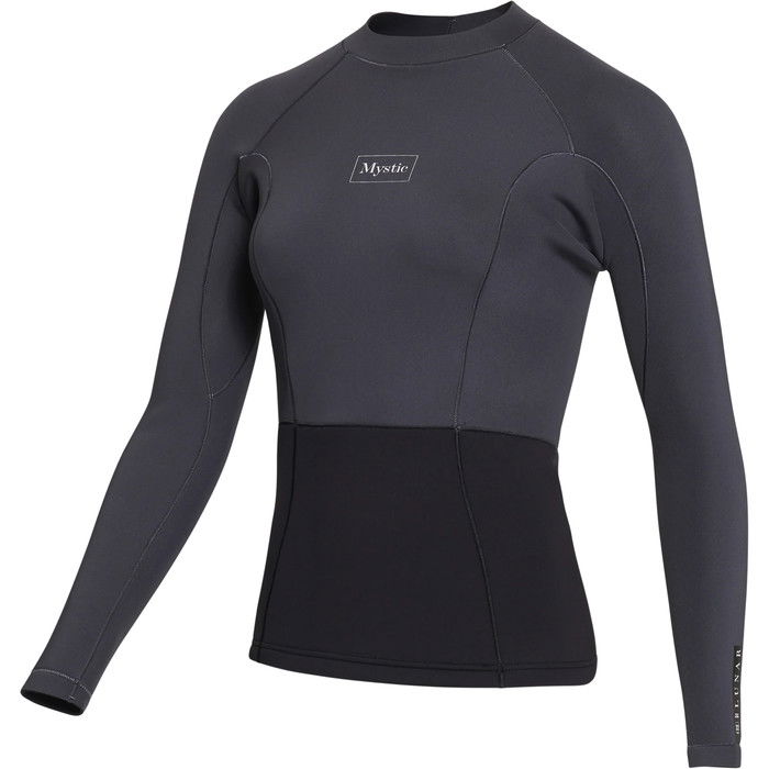 2023 Mystic Womens Lunar Long Sleeve 2mm Wetsuit Top 35001.230145 - Dark Grey