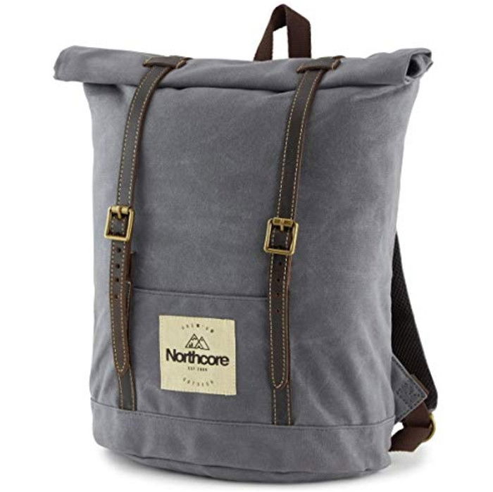 2024 Northcore Gewachstes Segeltuch Rucksack NOCO118 - Stone Grey