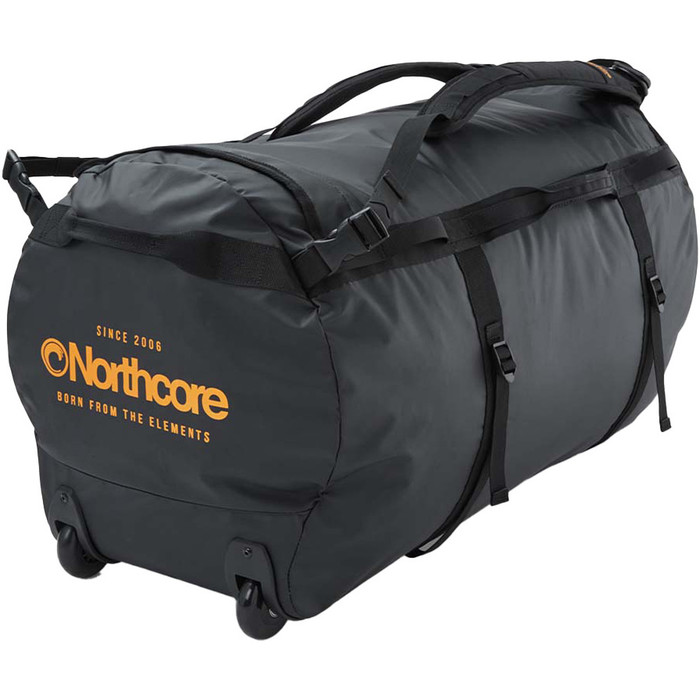 2024 Northcore Wheeled Duffle Bag 110L NOCO123DB - Black / Orange