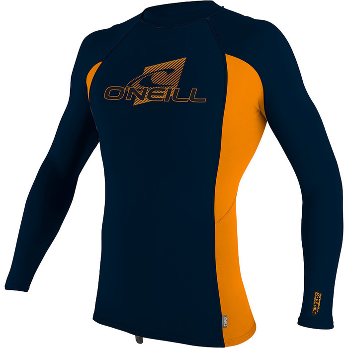 2024 O'Neill Jugend Premium Skins Langarm Rash Vest 4174 - Abyss / Blaze / Abyss