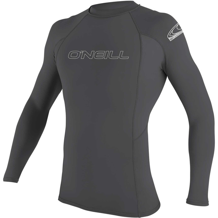 2024 O'Neill Mens Basic Skins Langarm Rash Guard 3342 - Graphit