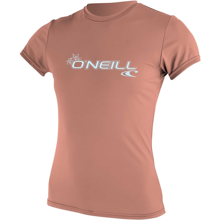 2023 O'Neill Frauen Basic Skins Short Sleeve Sun Rash Tee 3547 - Light Grapefruit