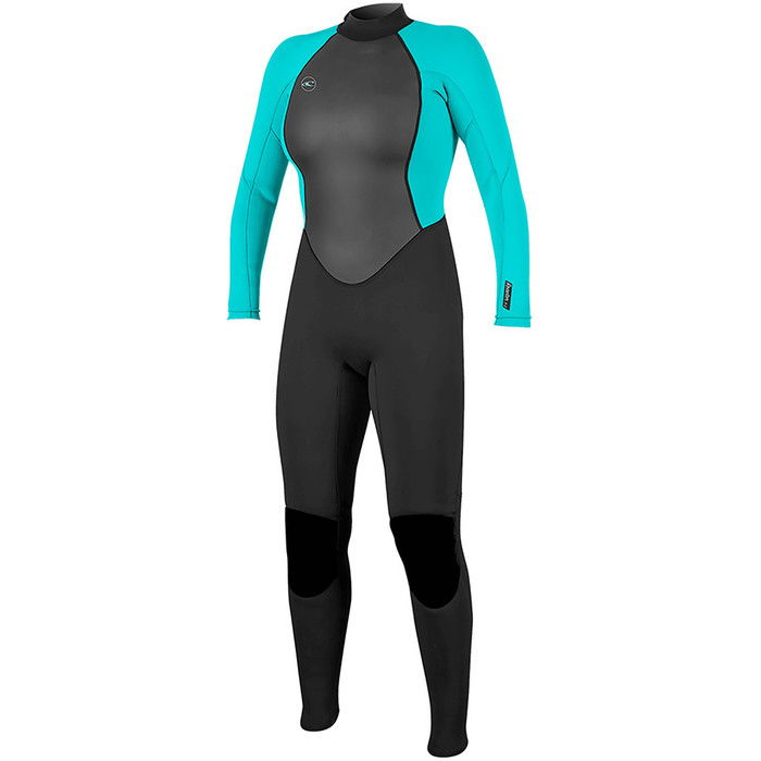 2024 O'Neill Womens Reactor II 3/2mm Back Zip Wetsuit 5042 - Black / Aqua