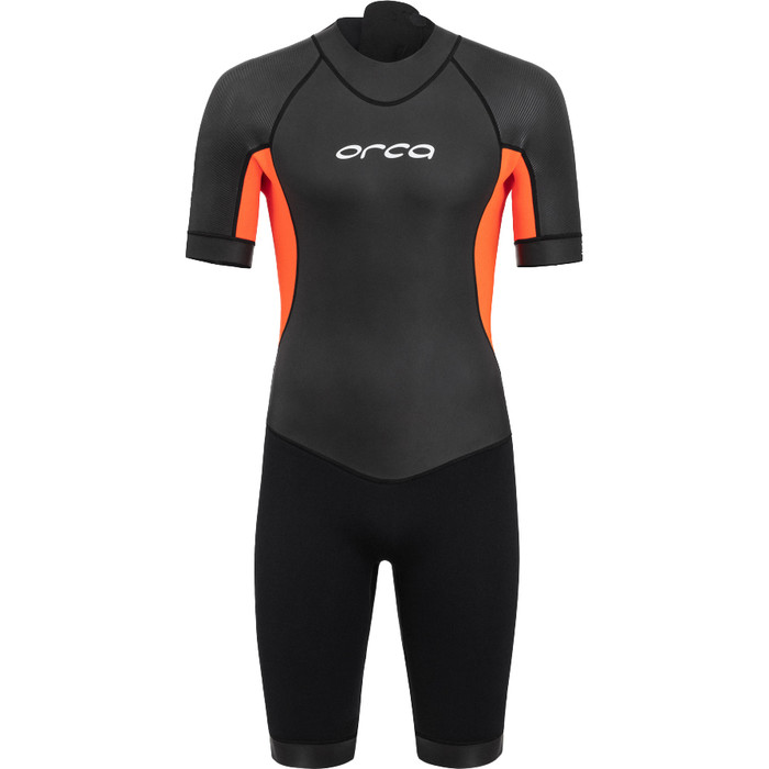 2024 Orca Mnner Vitalis Rckenreiverschluss Open Water Swim Shorty Neoprenanzug NN2Y0 - Black