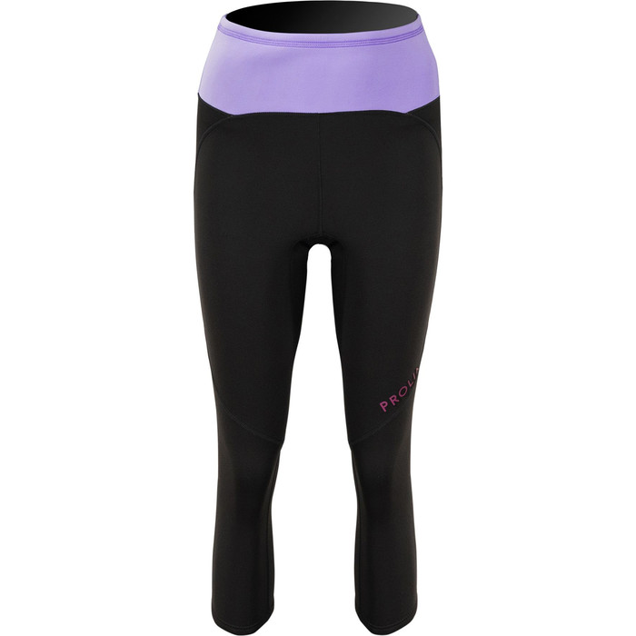 2023 Prolimit Womens Airmax 1mm Wetsuit SUP 3/4 Length Trousers 400.14750.040 - Black / Lavender