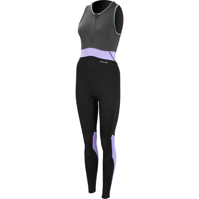 2024 Prolimit Womens Zodiac Airmax 1.5mm SUP Long John Front Zip Wetsuit 400.14725.040 - Black / Lavender